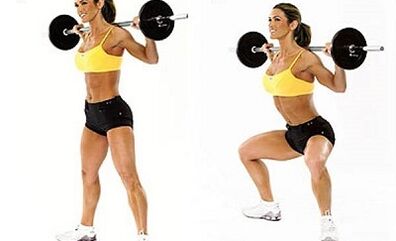 squat với tạ để giảm cân